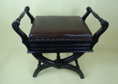 ANTIQUE VICTORIAN ADJUSTABLE PIANO MUSIC STOOL - ADDITIONAL PHOTO 4