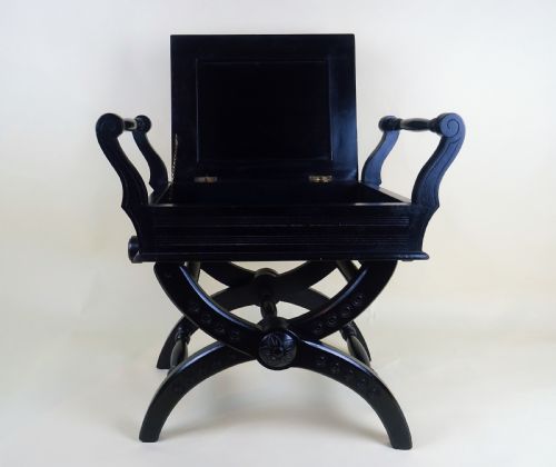 ANTIQUE VICTORIAN ADJUSTABLE PIANO MUSIC STOOL - ADDITIONAL PHOTO 5