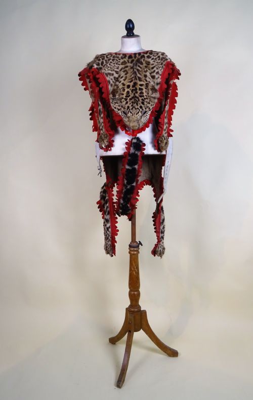 campaign military drummer's leopard skin taxidermy apron boer war - CATEGORY: ANTIQUE MISCELLANEOUS - DATED 1900