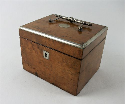 ANTIQUE BURR MAPLE TEA CADDY - ADDITIONAL PHOTO 2