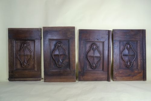 four 17th c italian walnut carved door panels - CATEGORY: ANTIQUE MISCELLANEOUS - DATED 17TH CENTURY