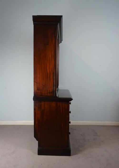 SMALL WILLIAM IV MAHOGANY BOOKCASE ON CHEST - ADDITIONAL PHOTO 2