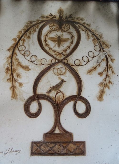 ANTIQUE PAIR OF FRENCH LOVE TOKEN PICTURES - ADDITIONAL PHOTO 2