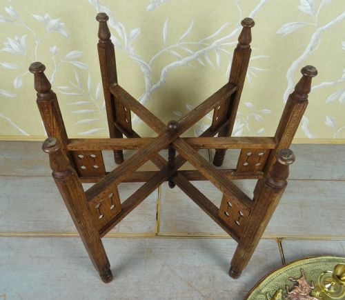 PERSIAN FOLDABLE TABLE WITH COMPLETE BRASS TEA SERVICE - ADDITIONAL PHOTO 6