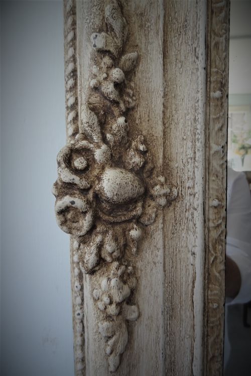 LARGE 18TH19TH CENTURY PAINTED WALL MIRROR - ADDITIONAL PHOTO 1