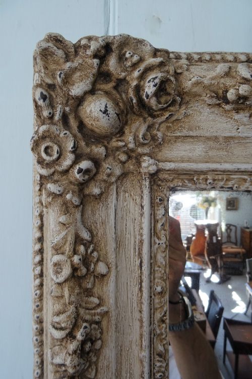 LARGE 18TH19TH CENTURY PAINTED WALL MIRROR - ADDITIONAL PHOTO 2