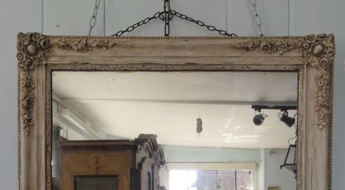 LARGE 18TH19TH CENTURY PAINTED WALL MIRROR - ADDITIONAL PHOTO 4