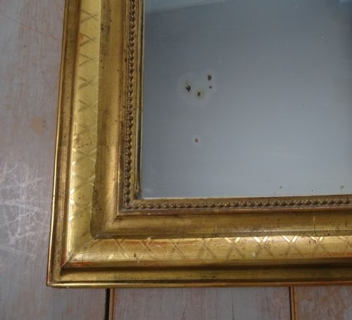 ANTIQUE FRENCH GILT OVERMANTLE MIRROR - ADDITIONAL PHOTO 2