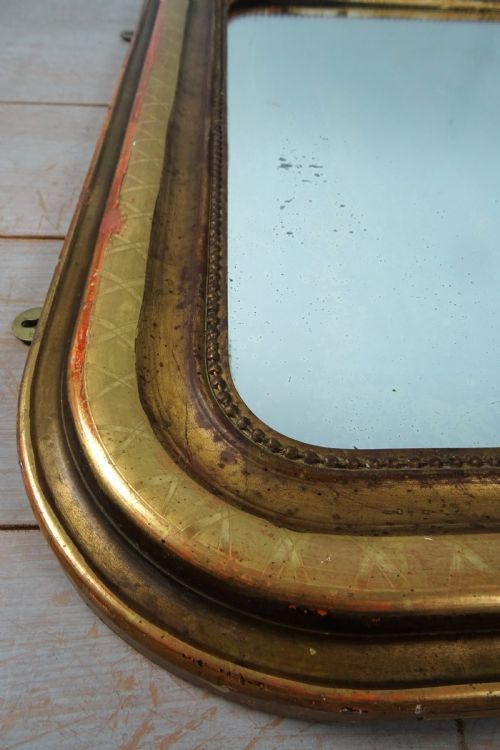 ANTIQUE FRENCH GILT OVERMANTLE MIRROR - ADDITIONAL PHOTO 5