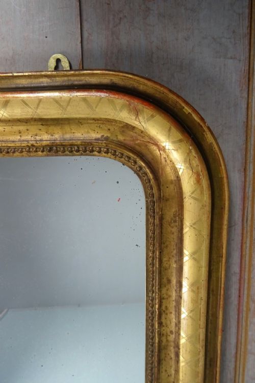 ANTIQUE FRENCH GILT OVERMANTLE MIRROR - ADDITIONAL PHOTO 3
