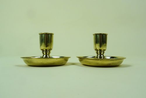 PAIR OF BRASS CAMPAIGN BRIGHTON BUN TRAVELLING CANDLESTICKS - ADDITIONAL PHOTO 7