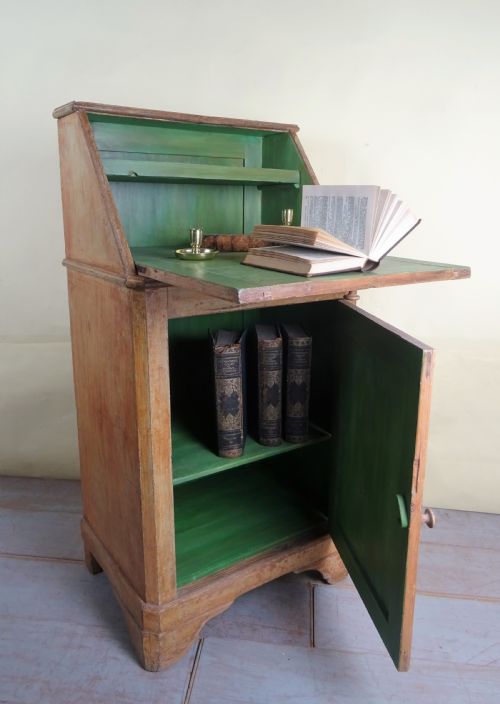 antique italian painted bureau cabinet - CATEGORY: ANTIQUE BUREAU - DATED 1900
