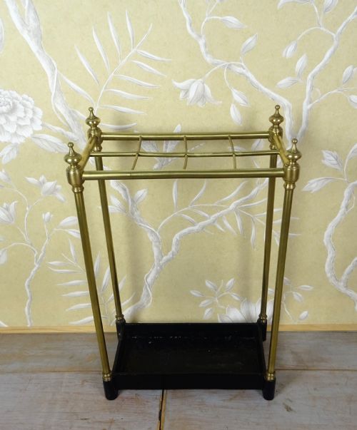 ANTIQUE BRASS UMBRELLA STICK HALL STAND - ADDITIONAL PHOTO 1