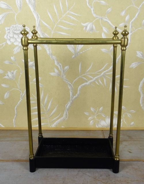 ANTIQUE BRASS UMBRELLA STICK HALL STAND - ADDITIONAL PHOTO 2