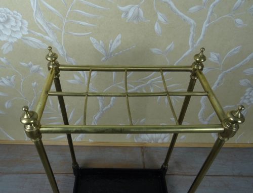 ANTIQUE BRASS UMBRELLA STICK HALL STAND - ADDITIONAL PHOTO 4