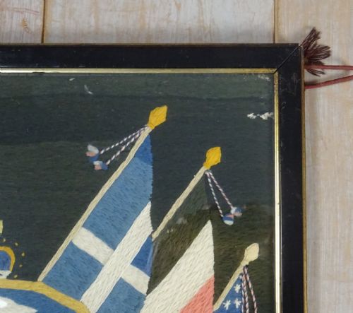 PAIR OF VICTORIAN MILITARY WOOLWORKS NORFOLK REGIMENT - ADDITIONAL PHOTO 7