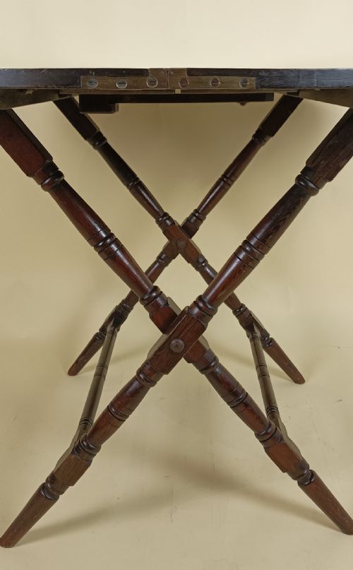 ANTIQUE FOLDING COACHING OR CAMPAIGN TABLE - ADDITIONAL PHOTO 2