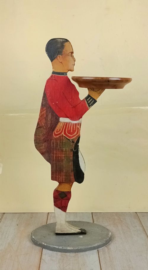 1920s military painted soldier dumb waiter card stand - CATEGORY: ANTIQUE MISCELLANEOUS - DATED 1920