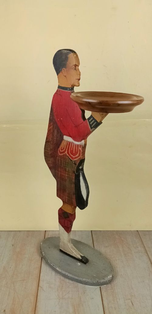 1920S MILITARY PAINTED SOLDIER DUMB WAITER CARD STAND - ADDITIONAL PHOTO 1
