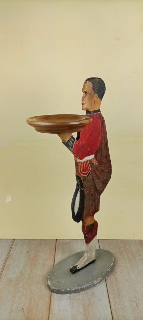 1920S MILITARY PAINTED SOLDIER DUMB WAITER CARD STAND - ADDITIONAL PHOTO 3