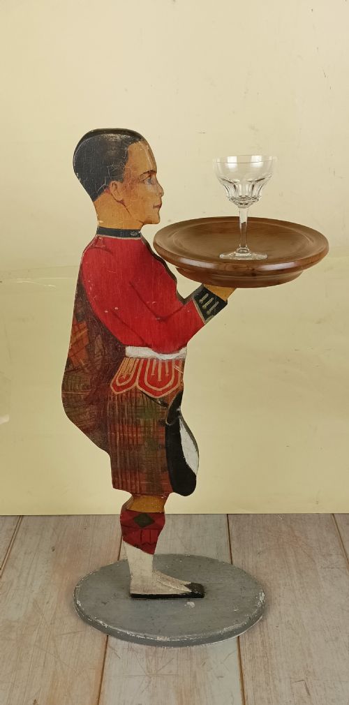1920S MILITARY PAINTED SOLDIER DUMB WAITER CARD STAND - ADDITIONAL PHOTO 8
