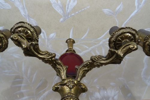 REGENCY STYLE 1920S SET OF 3 WALL SCONCES - ADDITIONAL PHOTO 4