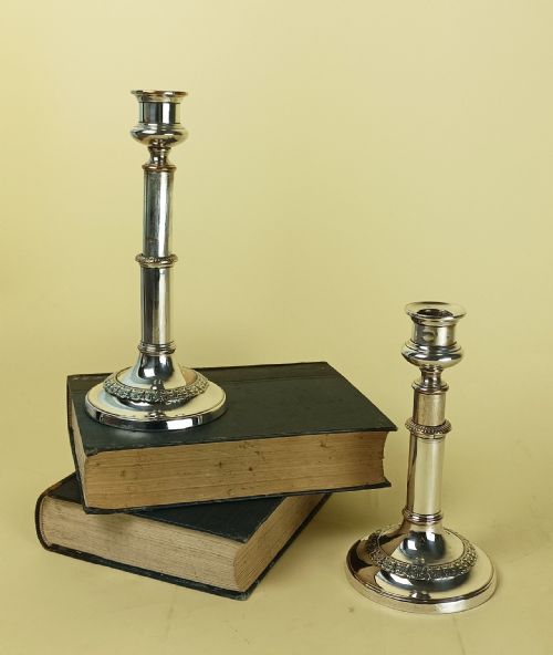 PAIR OF SILVER PLATED TELESCOPIC CANDLESTICKS - ADDITIONAL PHOTO 7