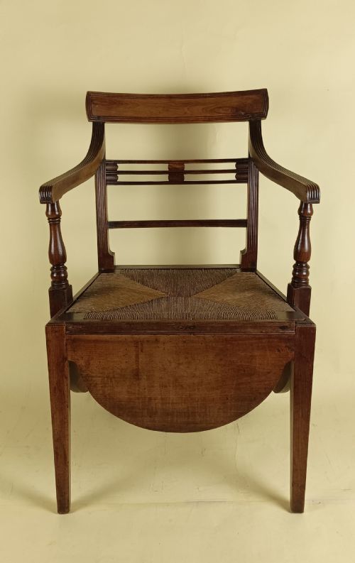REGENCY MAHOGANY COMMODE ELBOW OPEN ARMCHAIR - ADDITIONAL PHOTO 6