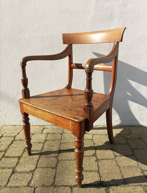 COUNTRY OAK LATE GEORGE III OPEN ARMCHAIR - ADDITIONAL PHOTO 2