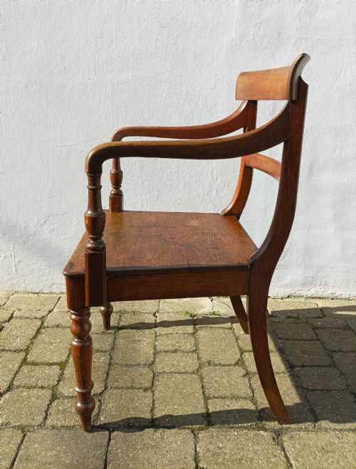 COUNTRY OAK LATE GEORGE III OPEN ARMCHAIR - ADDITIONAL PHOTO 8