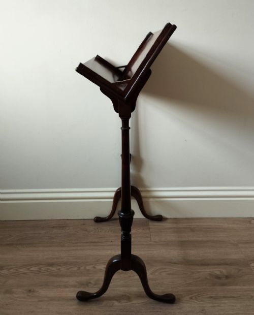 ANTIQUE MAHOGANY BOOK TROUGH ON LEGS - ADDITIONAL PHOTO 4