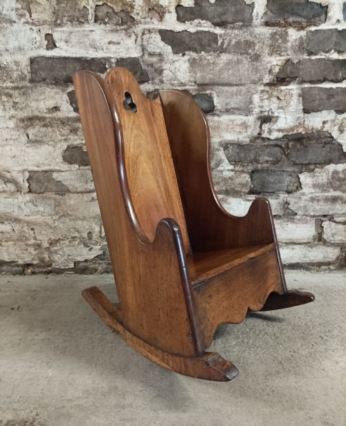 GEORGIAN MAHOGANY CHILD'S ROCKING CHAIR - ADDITIONAL PHOTO 2