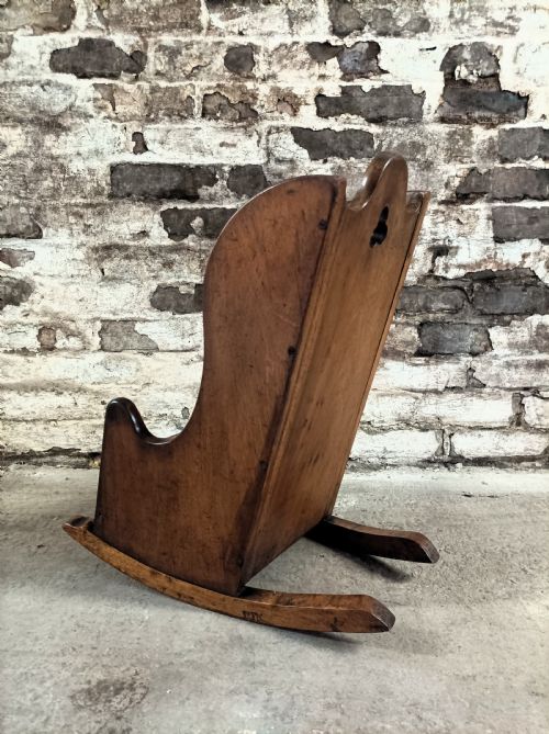 GEORGIAN MAHOGANY CHILD'S ROCKING CHAIR - ADDITIONAL PHOTO 5