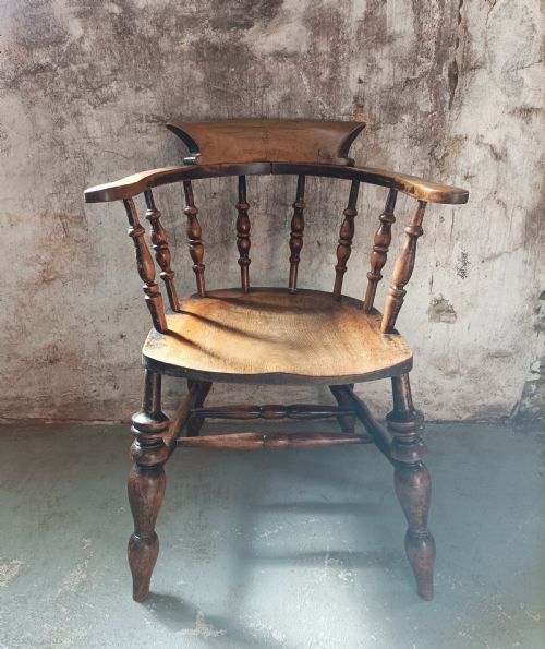 ANTIQUE SMOKERS BOW DESK CHAIR - ADDITIONAL PHOTO 1