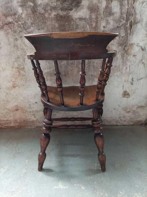 ANTIQUE SMOKERS BOW DESK CHAIR - ADDITIONAL PHOTO 3