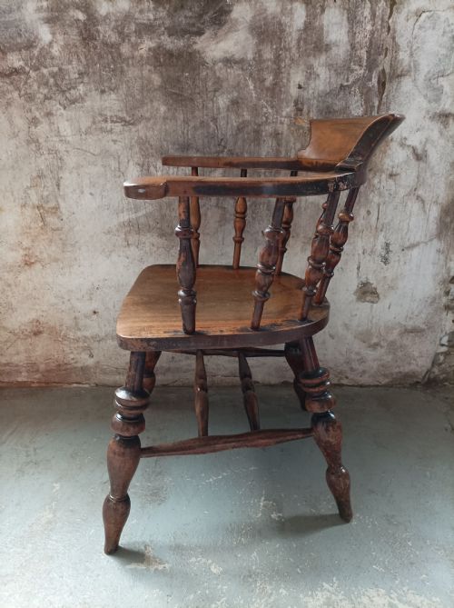 ANTIQUE SMOKERS BOW DESK CHAIR - ADDITIONAL PHOTO 4