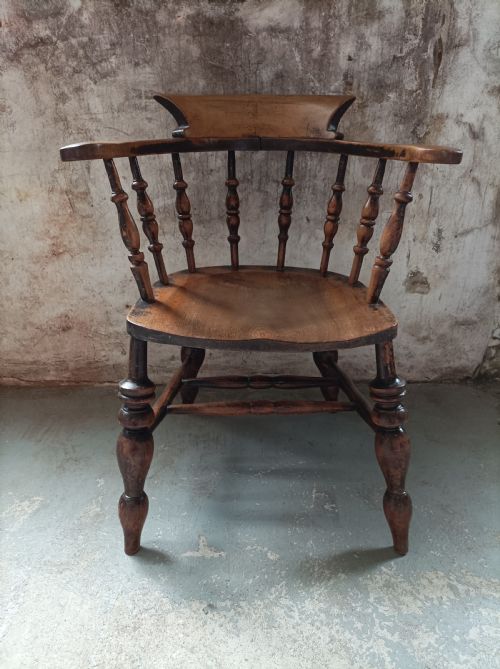ANTIQUE SMOKERS BOW DESK CHAIR - ADDITIONAL PHOTO 5