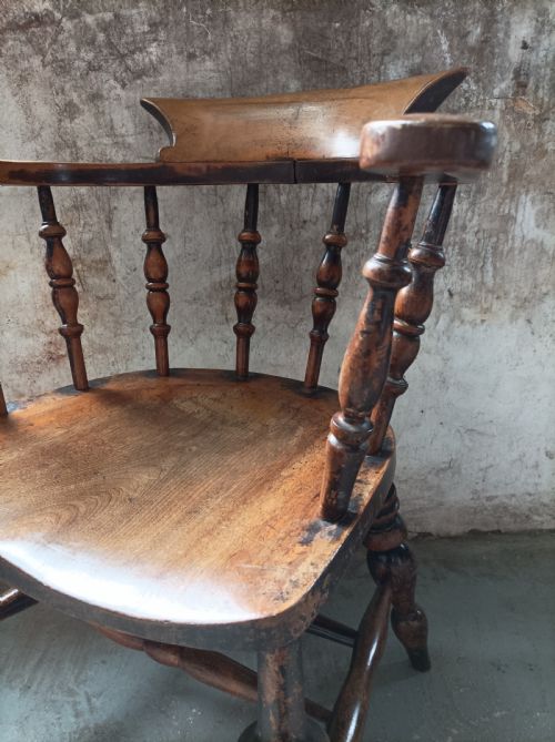 ANTIQUE SMOKERS BOW DESK CHAIR - ADDITIONAL PHOTO 9