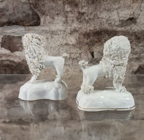 PAIR OF VICTORIAN STAFFORDSHIRE MINIATURE POODLES - ADDITIONAL PHOTO 3