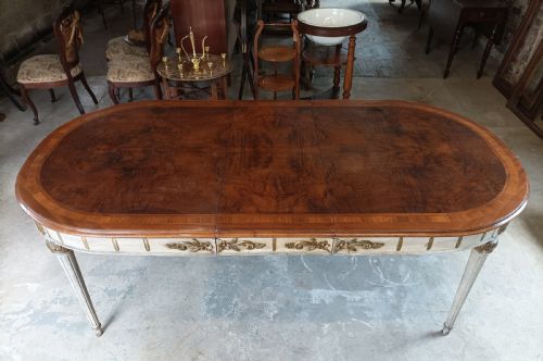 FRENCH EXTENDING WALNUT PAINTED DINING CENTRE TABLE - ADDITIONAL PHOTO 6