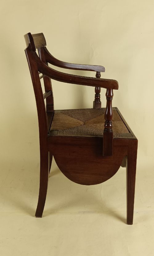 REGENCY MAHOGANY COMMODE ELBOW OPEN ARMCHAIR - ADDITIONAL PHOTO 7