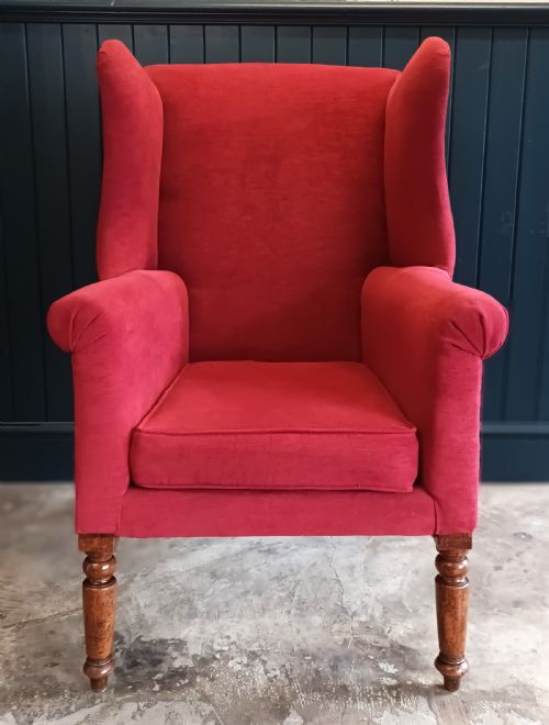 ANTIQUE GEORGIAN STYLE WING BACK ARMCHAIR - ADDITIONAL PHOTO 2