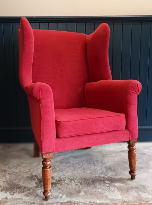 antique georgian style wing back armchair - CATEGORY: ANTIQUE CHAIRS - DATED EDWARDIAN