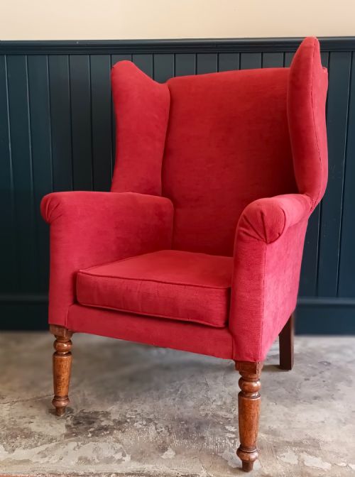 ANTIQUE GEORGIAN STYLE WING BACK ARMCHAIR - ADDITIONAL PHOTO 1