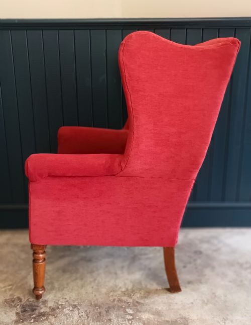 ANTIQUE GEORGIAN STYLE WING BACK ARMCHAIR - ADDITIONAL PHOTO 3