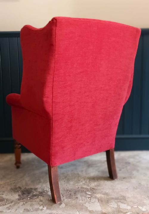 ANTIQUE GEORGIAN STYLE WING BACK ARMCHAIR - ADDITIONAL PHOTO 4