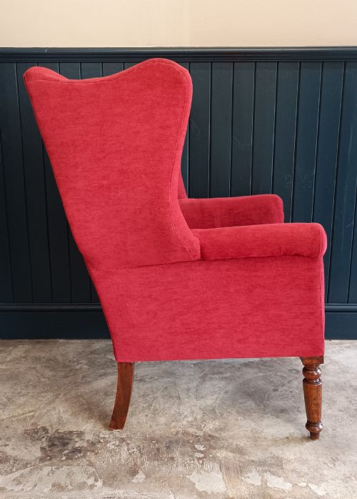 ANTIQUE GEORGIAN STYLE WING BACK ARMCHAIR - ADDITIONAL PHOTO 5