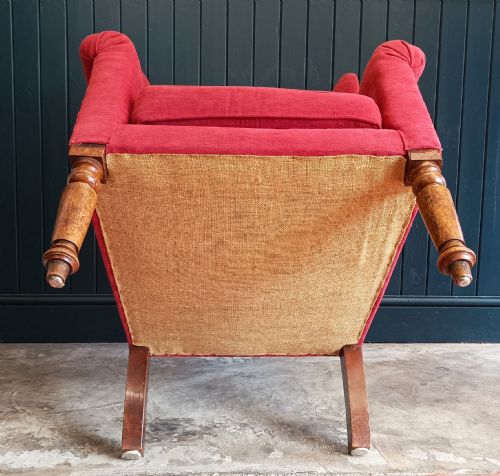 ANTIQUE GEORGIAN STYLE WING BACK ARMCHAIR - ADDITIONAL PHOTO 6
