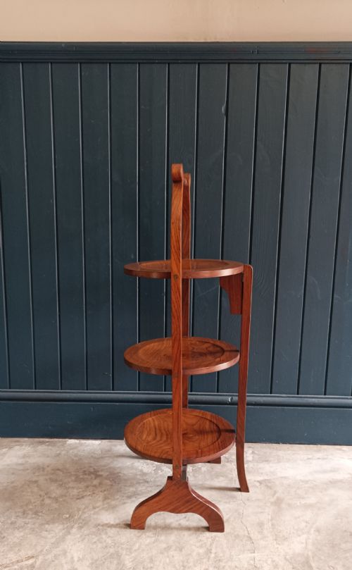 ANTIQUE ROSEWOOD THREE TIER CAKE STAND - ADDITIONAL PHOTO 7