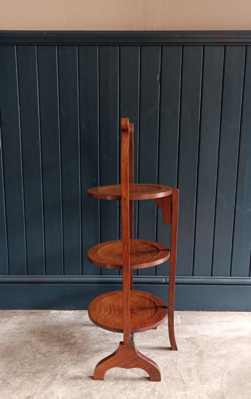 ANTIQUE ROSEWOOD THREE TIER CAKE STAND - ADDITIONAL PHOTO 8